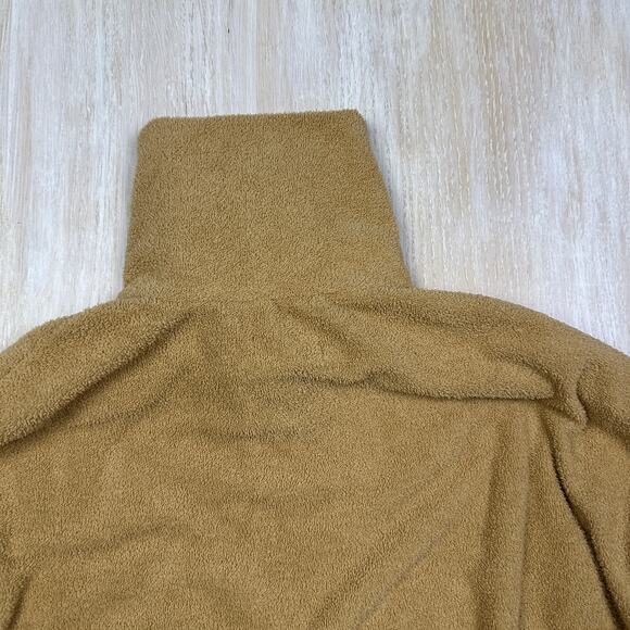Urban Outfitters Tan Quarter Zip Cropped Fleece Mock Neck Boho Sweater Medium - Picture 8 of 15